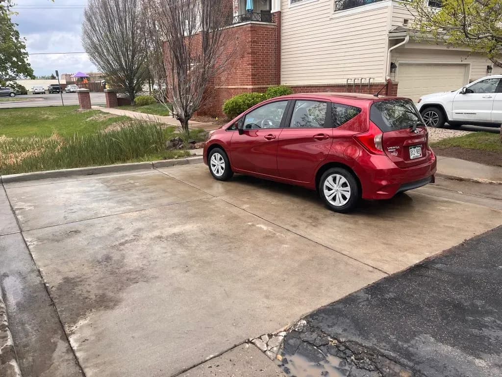 Freshly cleaned driveway